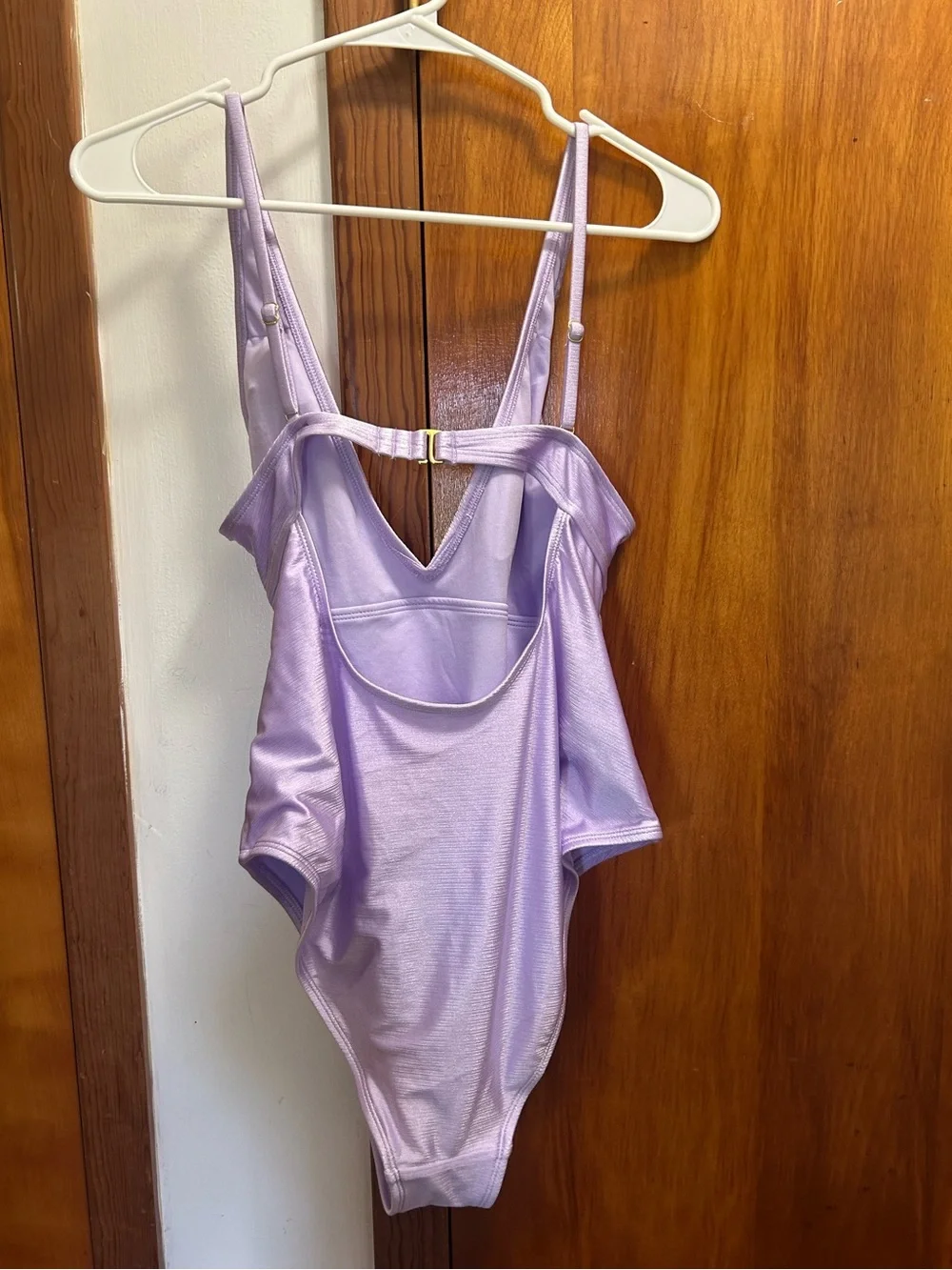 Lilac One-Piece Swimsuit with Draped Waist